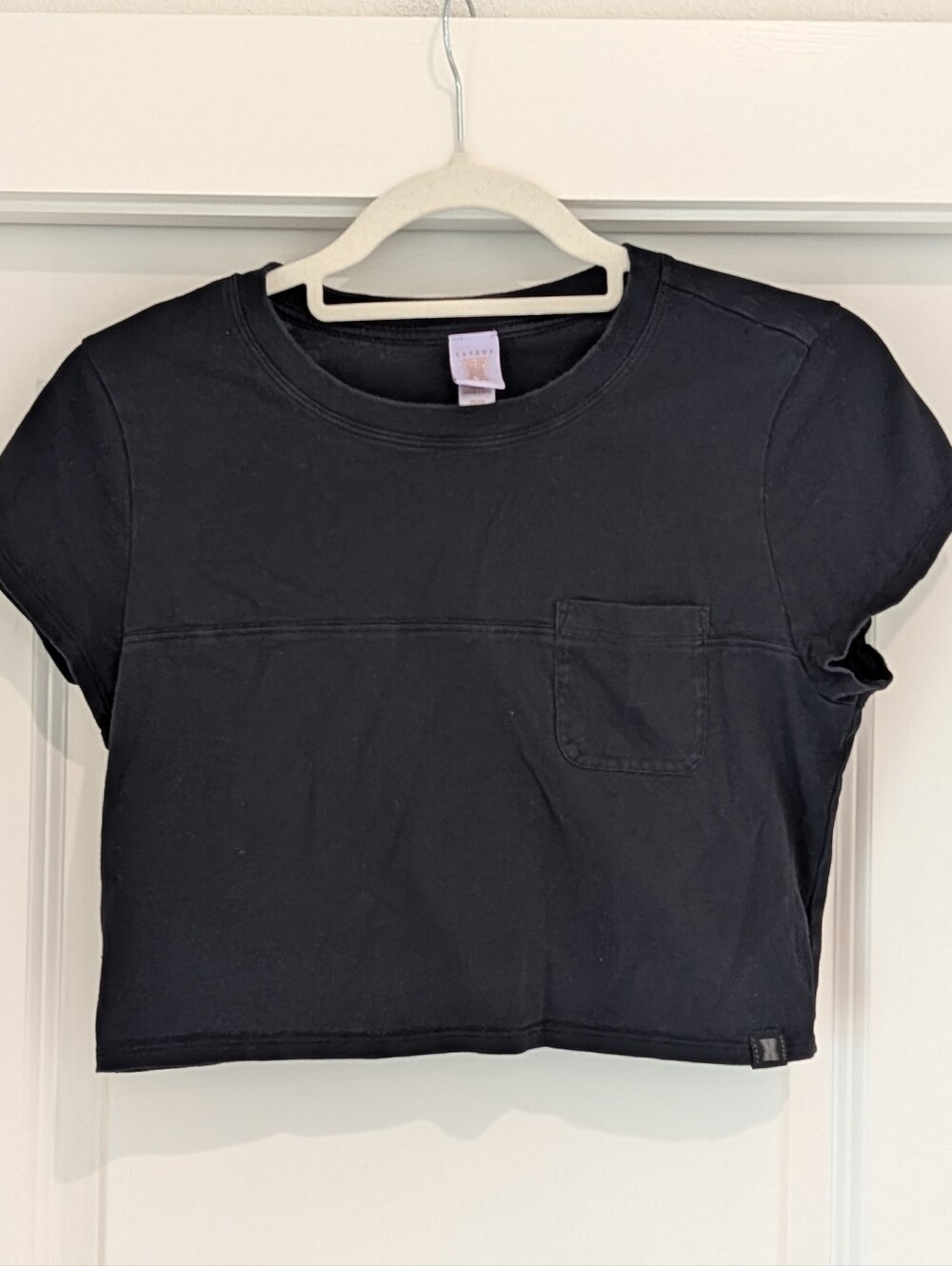Savage X Fenty 100% Cotton Black Cropped Pocket Tee